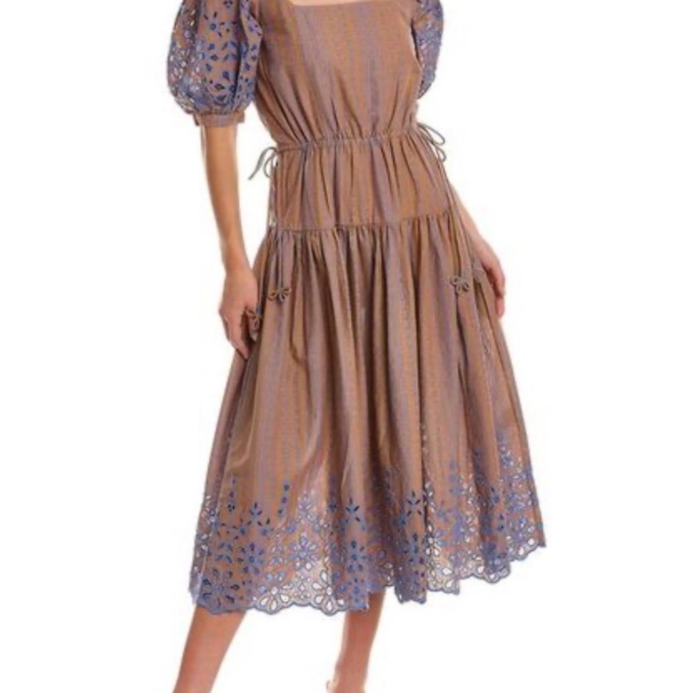 Joie Blue and Brown Midi Dress